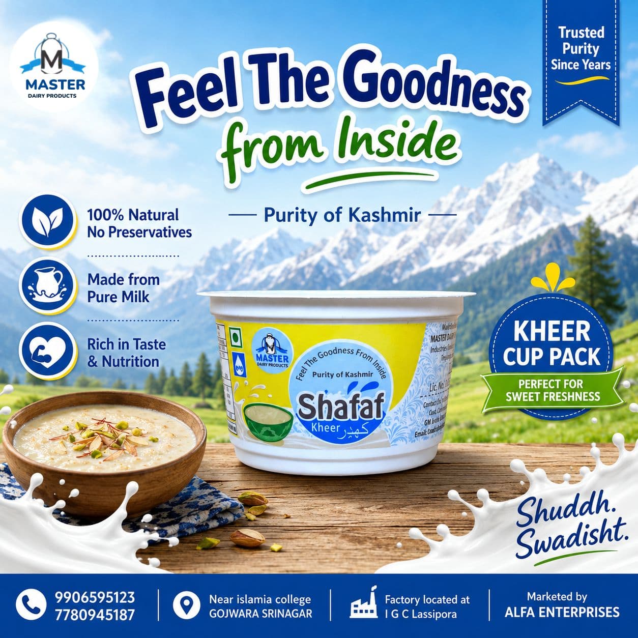 Shafaf Kheer in a Kashmir landscape